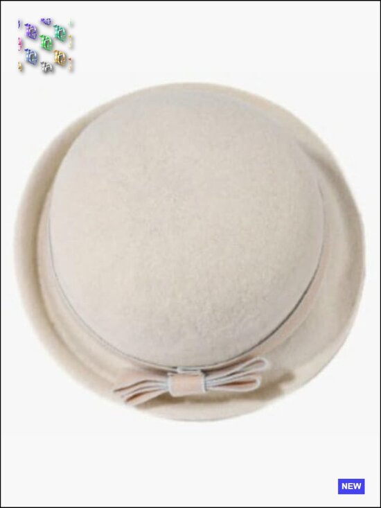 Vintage Felt Cloche Hat Elegant Bowler Bucket Cap Adjustable Winter Fall Fedora